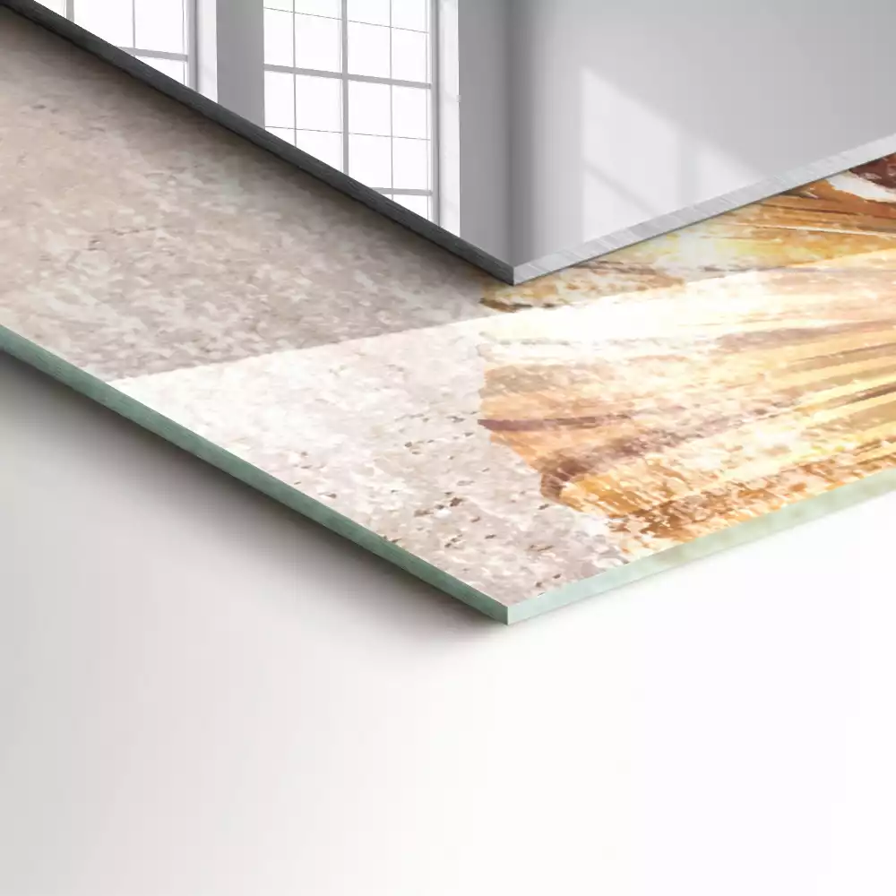 Lustro prostokątne z nadrukiem w motyw kwiatów vintage