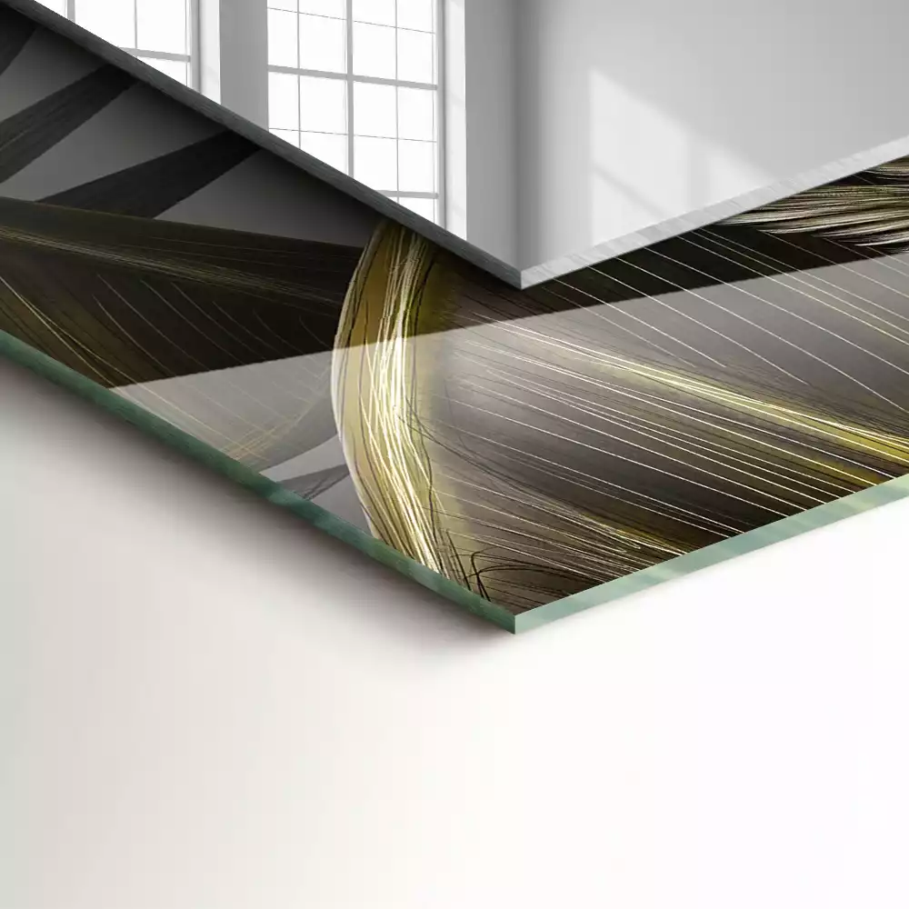 Lustro dekoracyjne prostokątne z motywem kwiatów i kolibrów