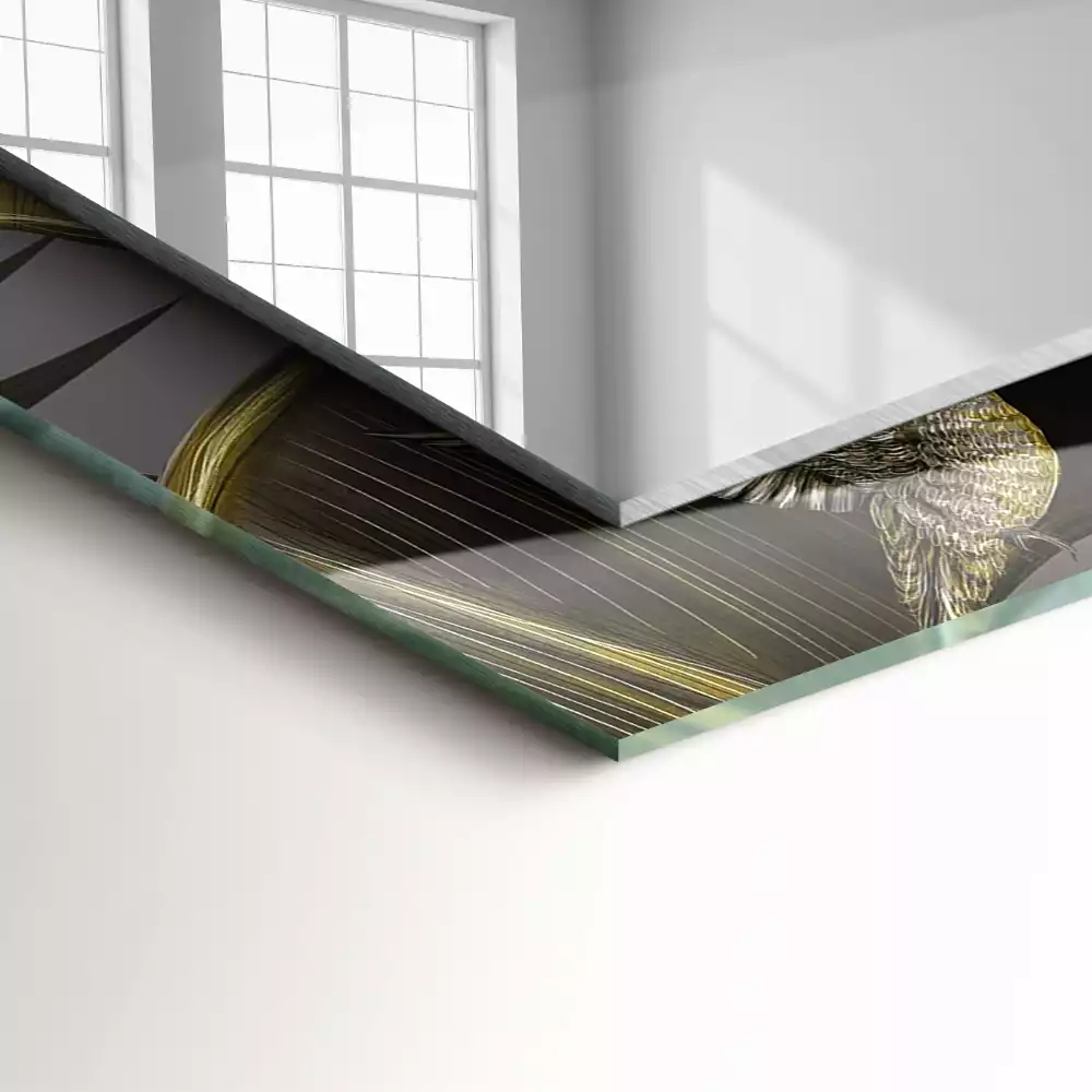 Lustro dekoracyjne prostokątne z motywem kwiatów i kolibrów