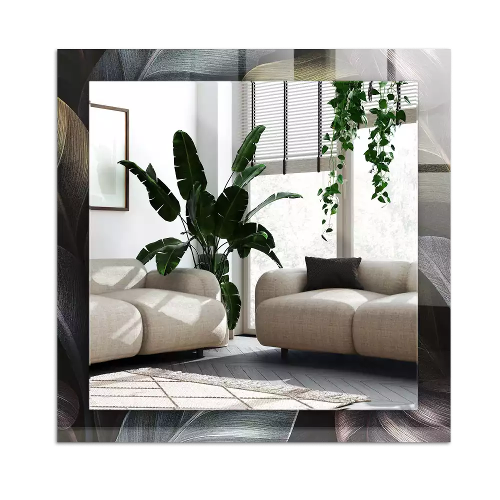 Lustro dekoracyjne z motywem kolorowych liści roślin