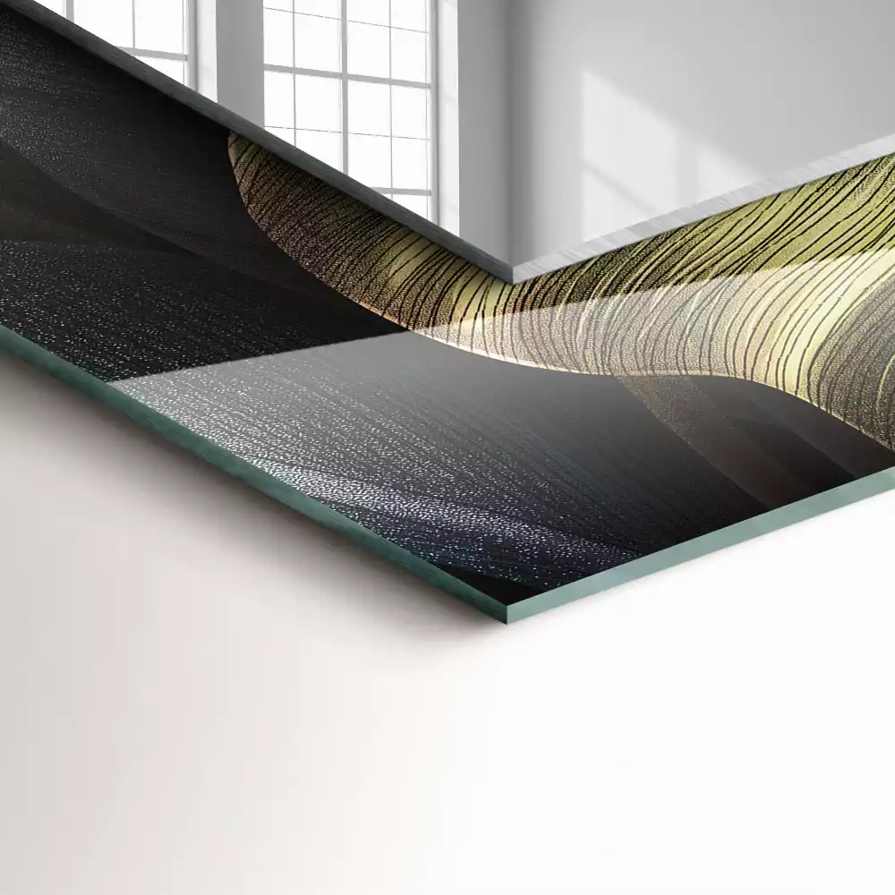 Lustro dekoracyjne z motywem kolorowych liści roślin