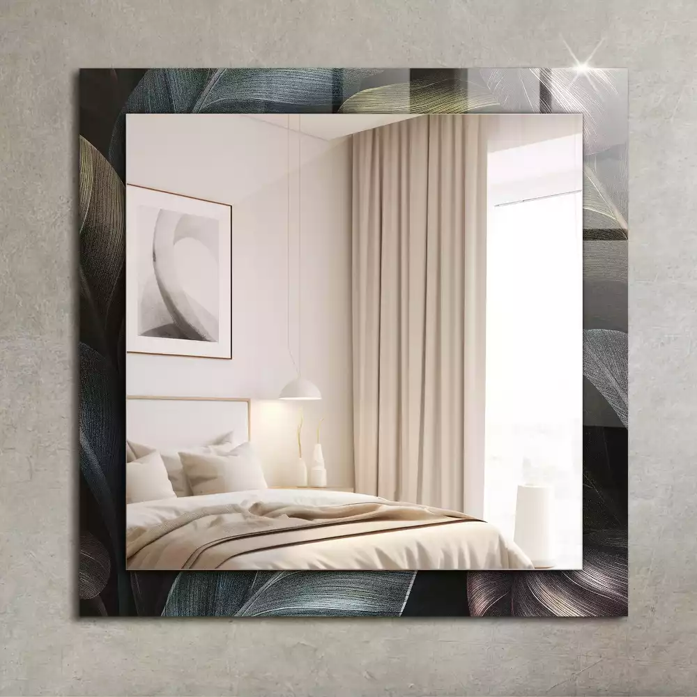 Lustro dekoracyjne z motywem kolorowych liści roślin