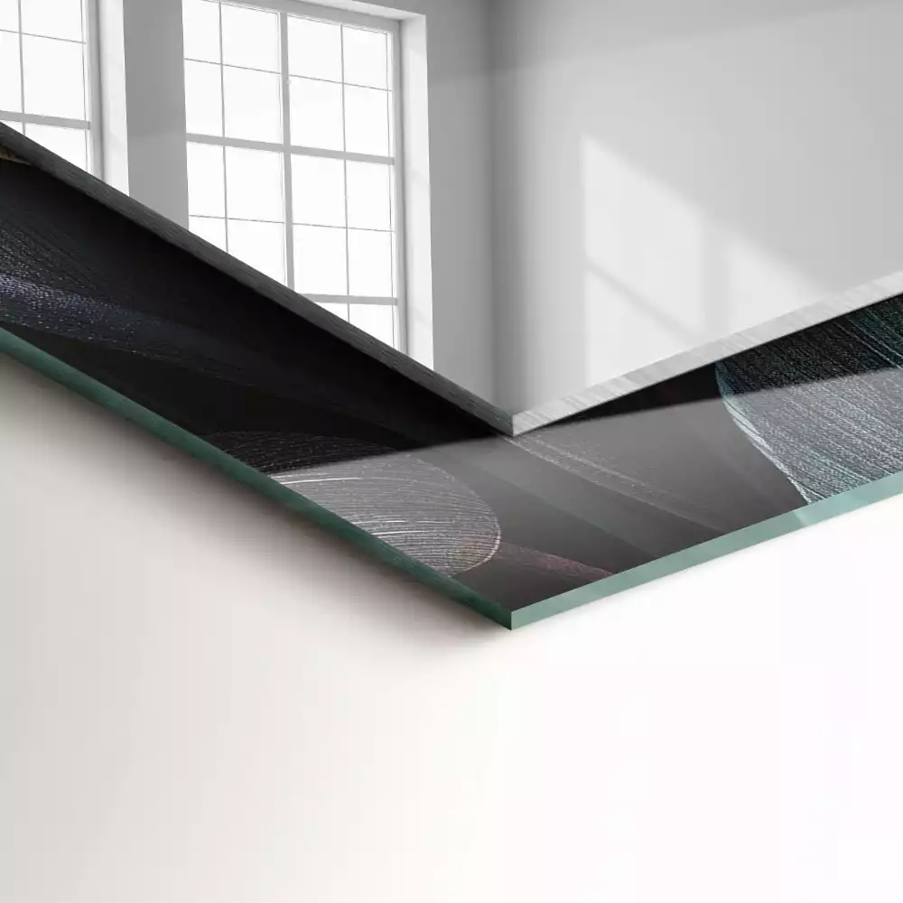 Lustro dekoracyjne z motywem kolorowych liści roślin