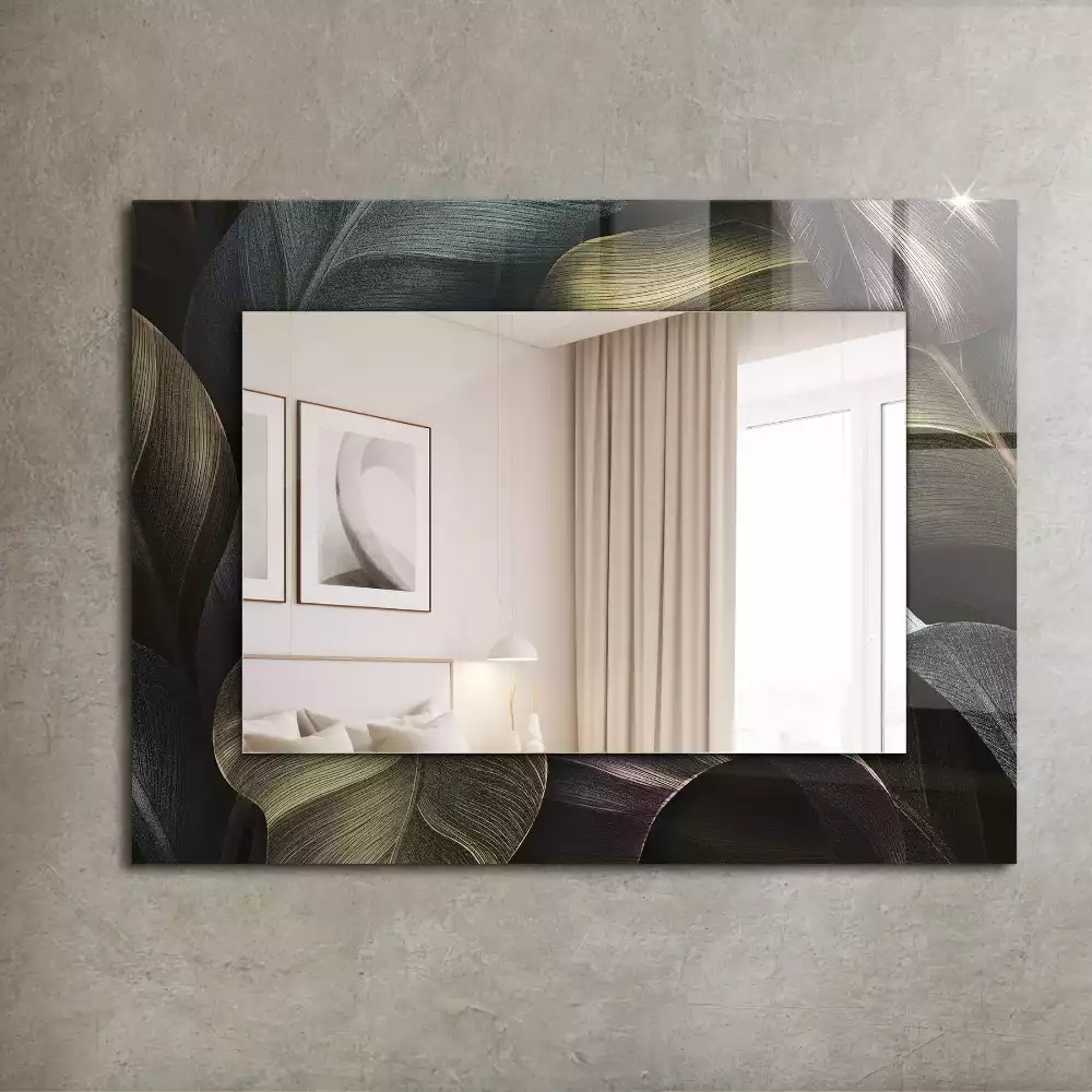 Lustro dekoracyjne z motywem kolorowych liści roślin