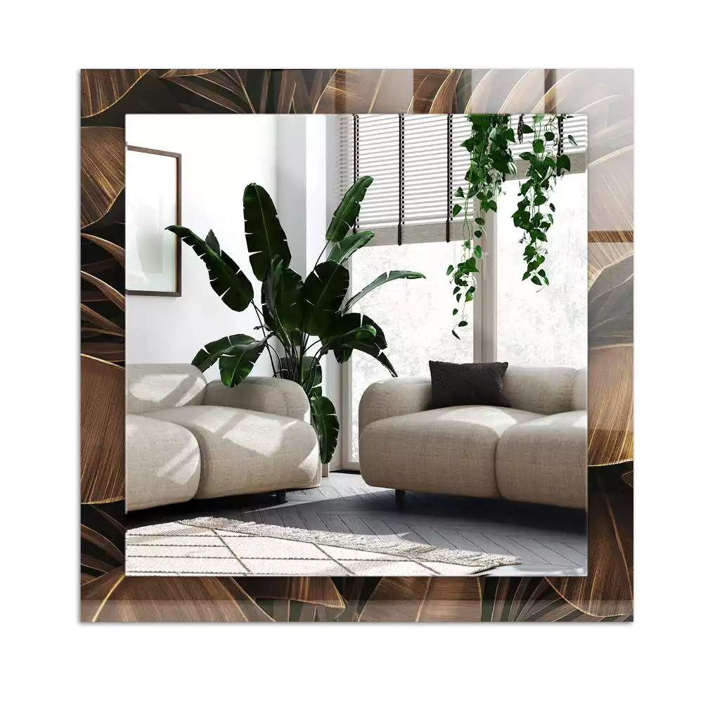 Lustro z nadrukiem z motywem tropikalnych liści