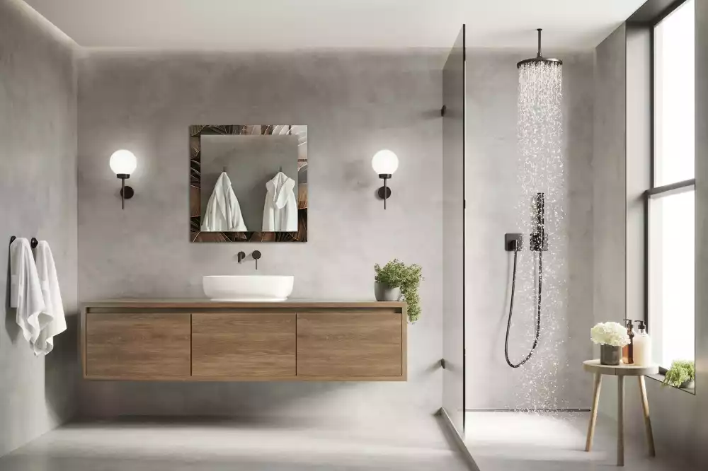 Lustro z nadrukiem z motywem tropikalnych liści