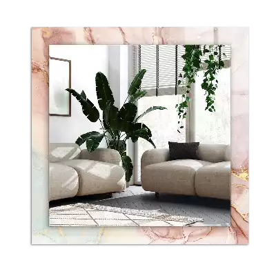 Lustro prostokątne z nadrukiem w stylu abstrakcyjnej akwareli