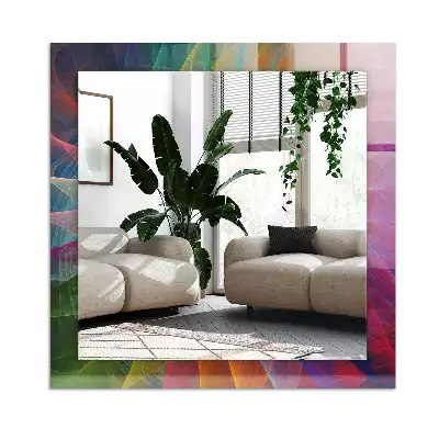 Lustro dekoracyjne z nadrukiem przedstawiającym kolorową abstrakcyjną spiralę