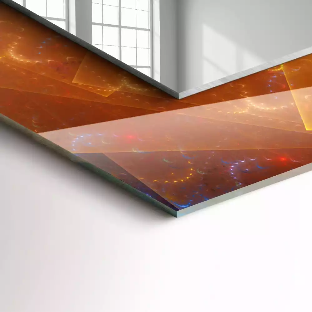 Lustro dekoracyjne z motywem kolorowej spirali fraktalnej