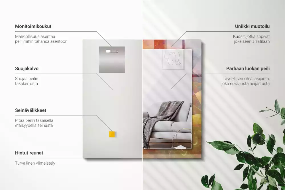 Lustro dekoracyjne z motywem kolorowej spirali fraktalnej