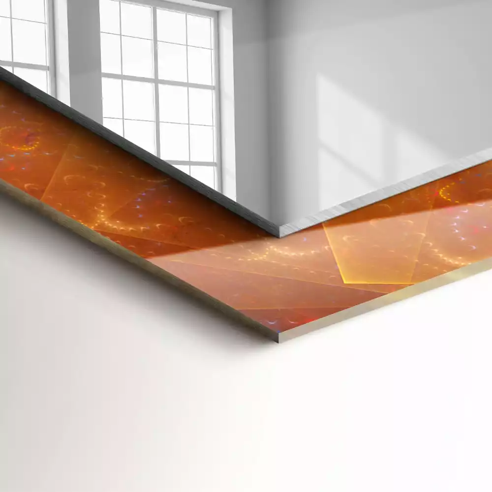 Lustro dekoracyjne z motywem kolorowej spirali fraktalnej