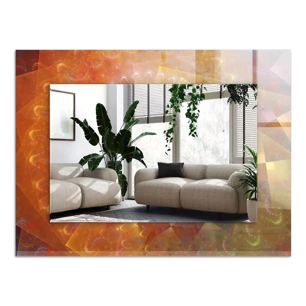 Lustro dekoracyjne z motywem kolorowej spirali fraktalnej