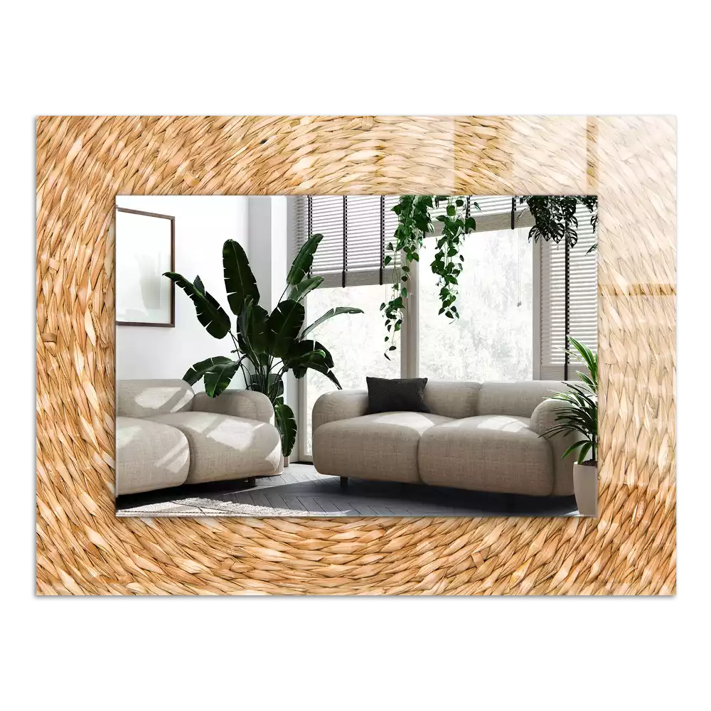 Lustro dekoracyjne prostokątne Plecionka z wikliny