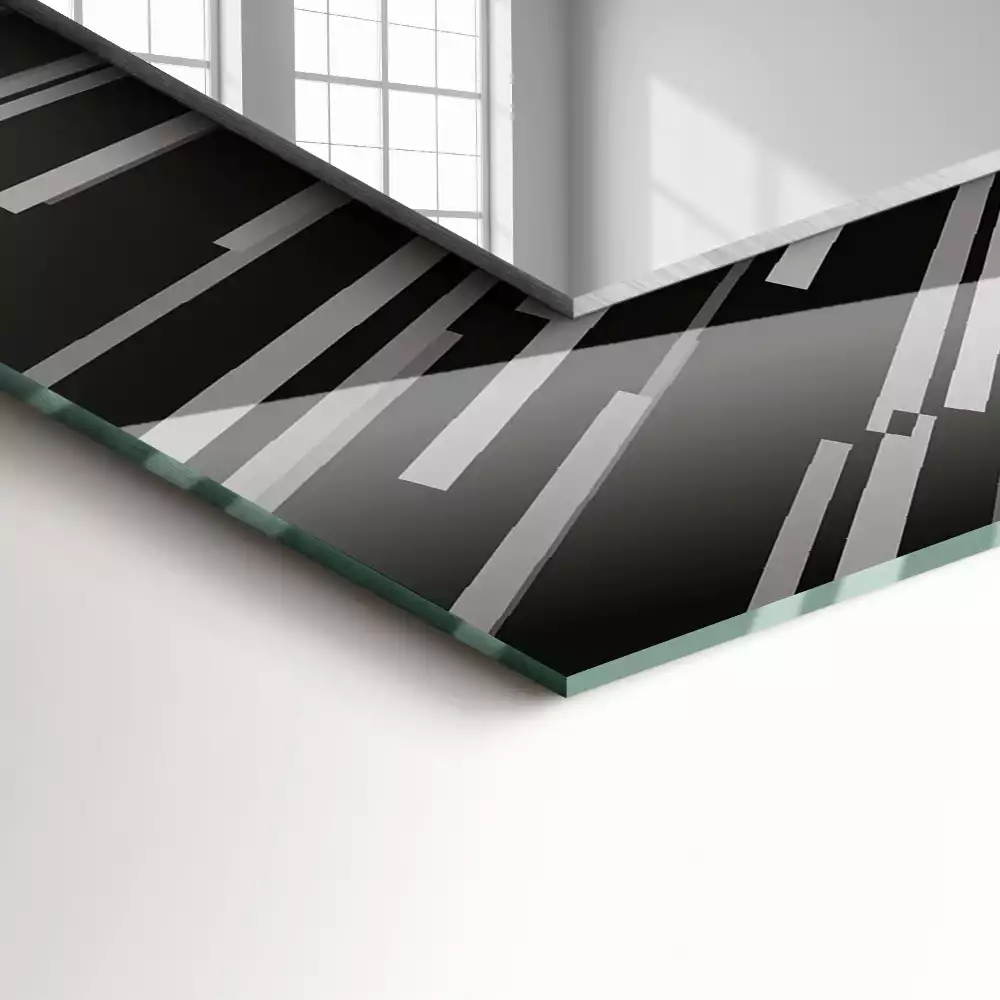 Lustro dekoracyjne prostokątne z nadrukiem o motywie efektu prędkości światła