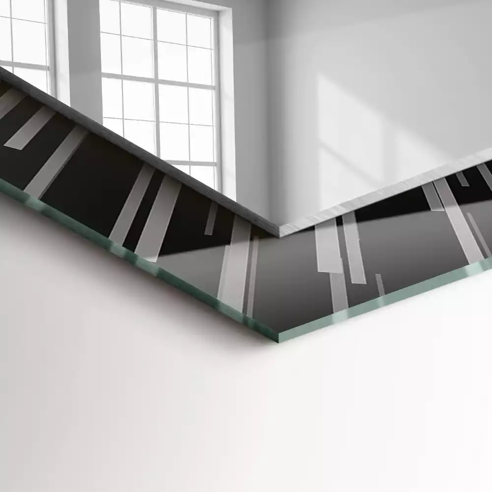 Lustro dekoracyjne prostokątne z nadrukiem o motywie efektu prędkości światła