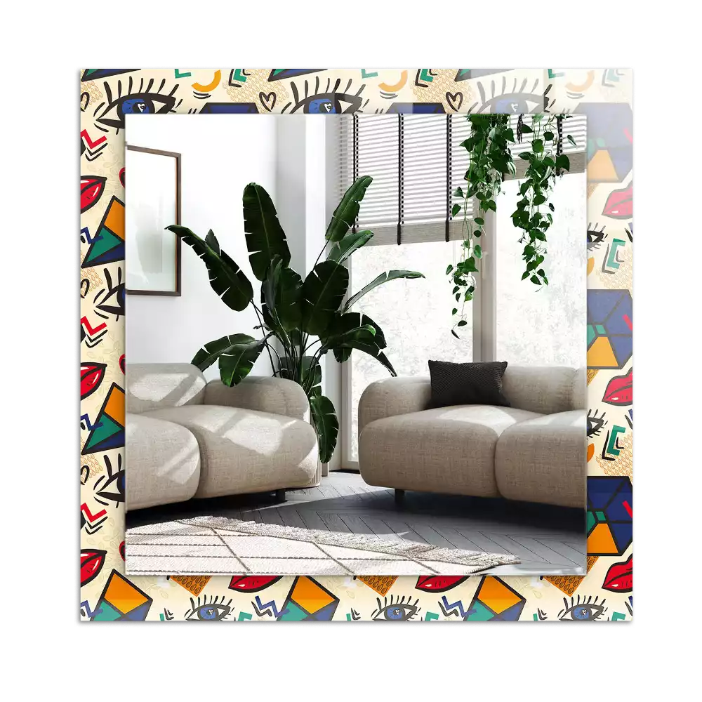 Lustro dekoracyjne w kształcie oczu i ust