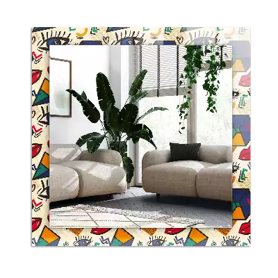 Lustro dekoracyjne w kształcie oczu i ust