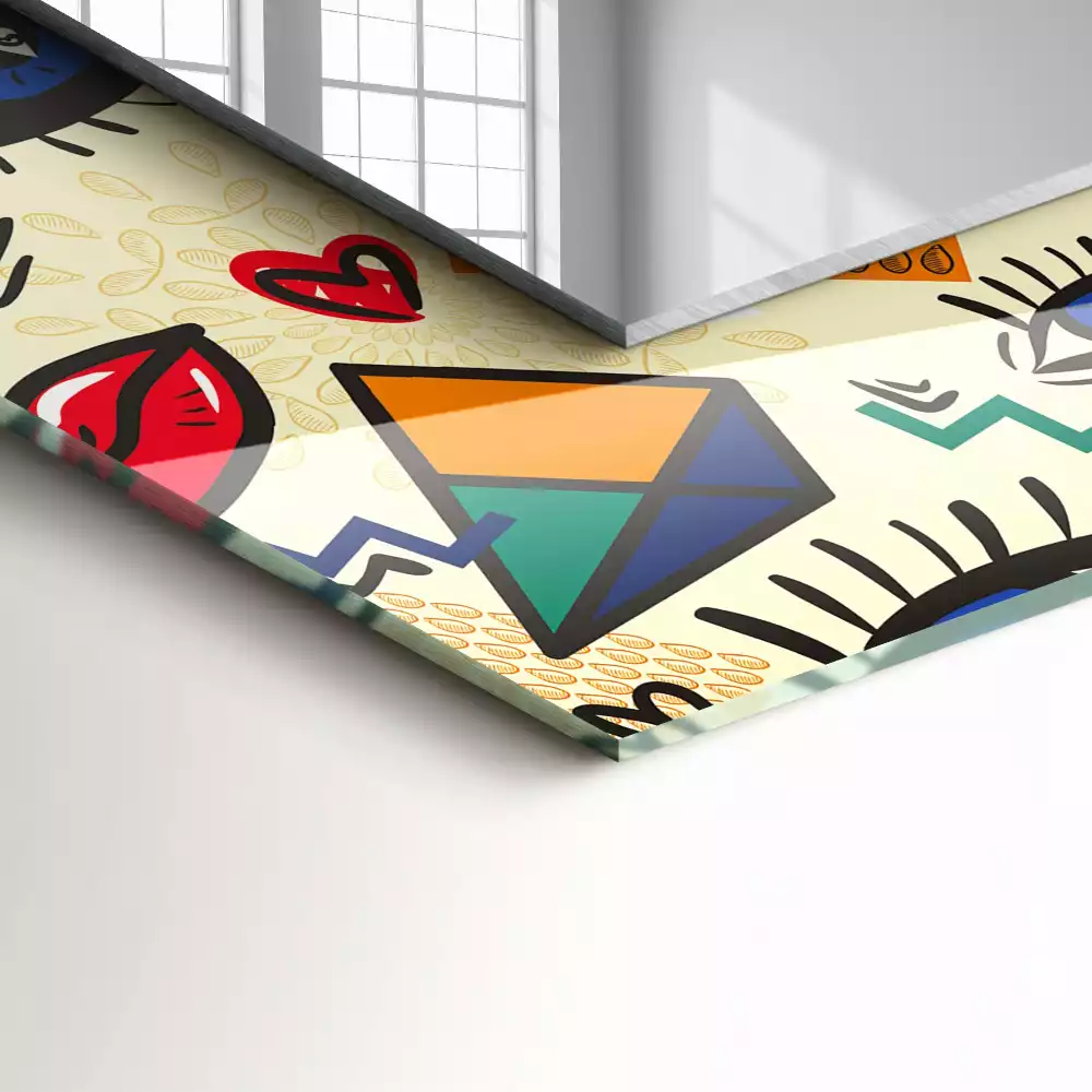 Lustro dekoracyjne w kształcie oczu i ust