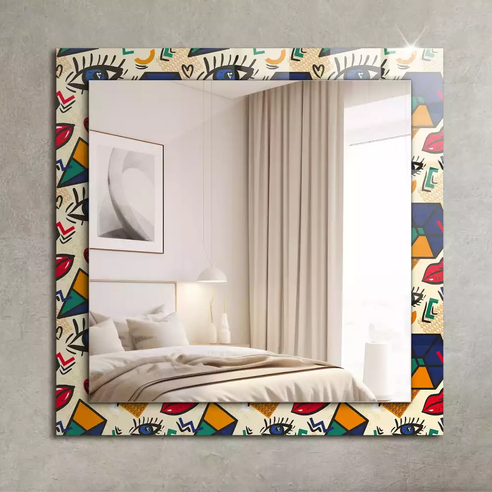 Lustro dekoracyjne w kształcie oczu i ust