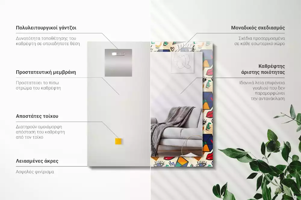 Lustro dekoracyjne w kształcie oczu i ust