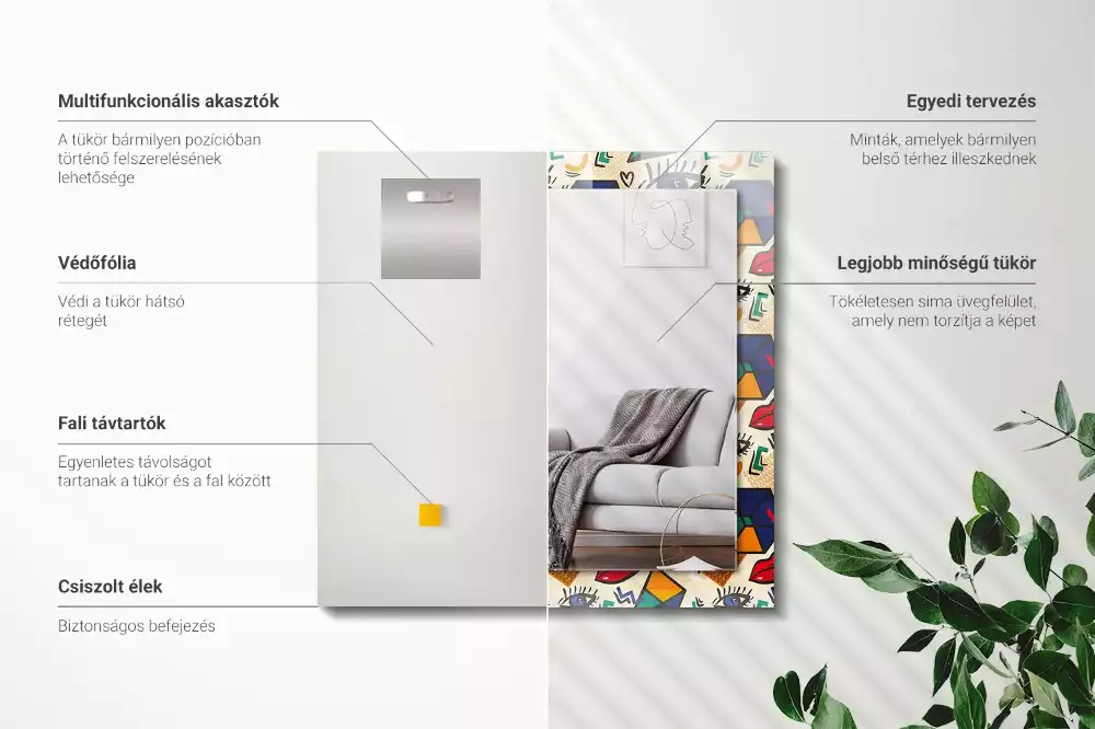 Lustro dekoracyjne w kształcie oczu i ust