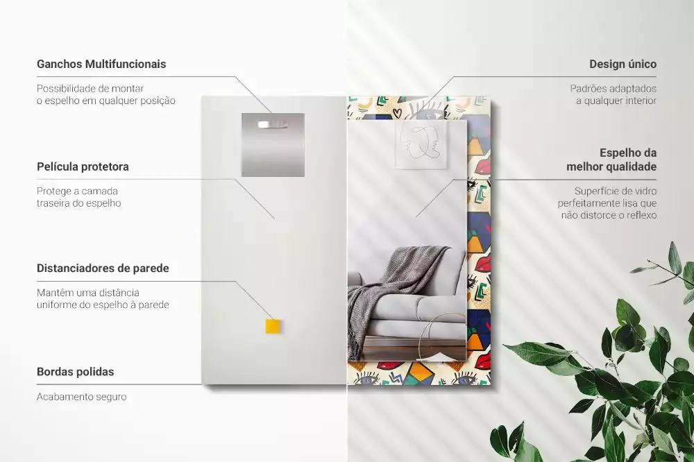 Lustro dekoracyjne w kształcie oczu i ust