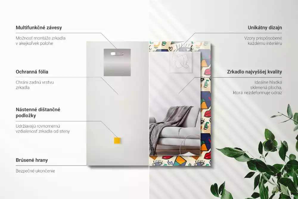 Lustro dekoracyjne w kształcie oczu i ust