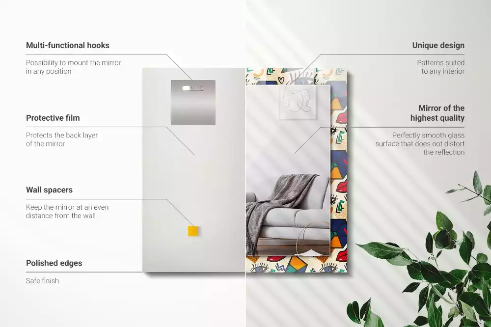 Lustro dekoracyjne w kształcie oczu i ust