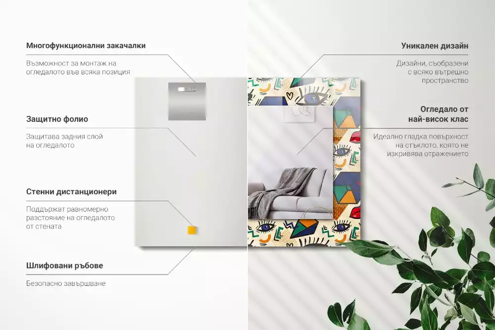 Lustro dekoracyjne w kształcie oczu i ust