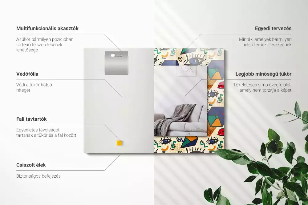 Lustro dekoracyjne w kształcie oczu i ust