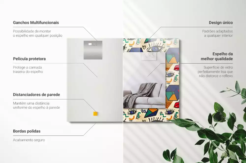 Lustro dekoracyjne w kształcie oczu i ust