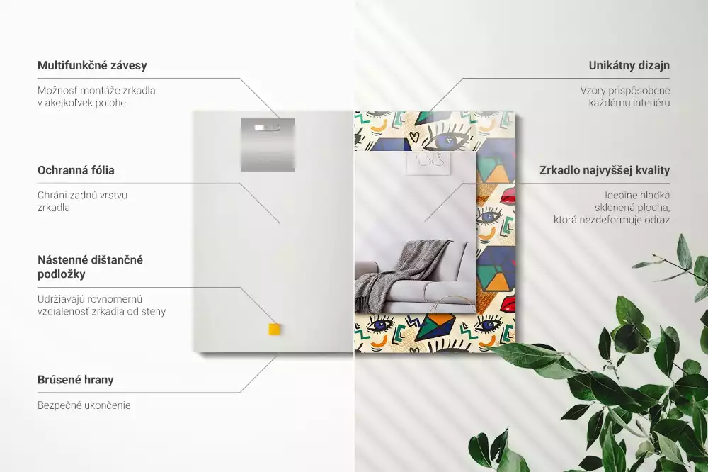 Lustro dekoracyjne w kształcie oczu i ust