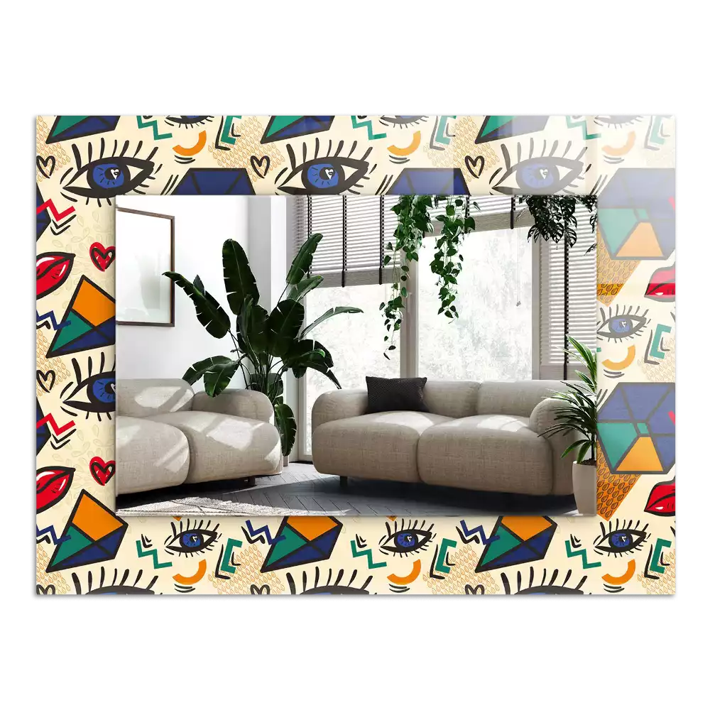 Lustro dekoracyjne w kształcie oczu i ust