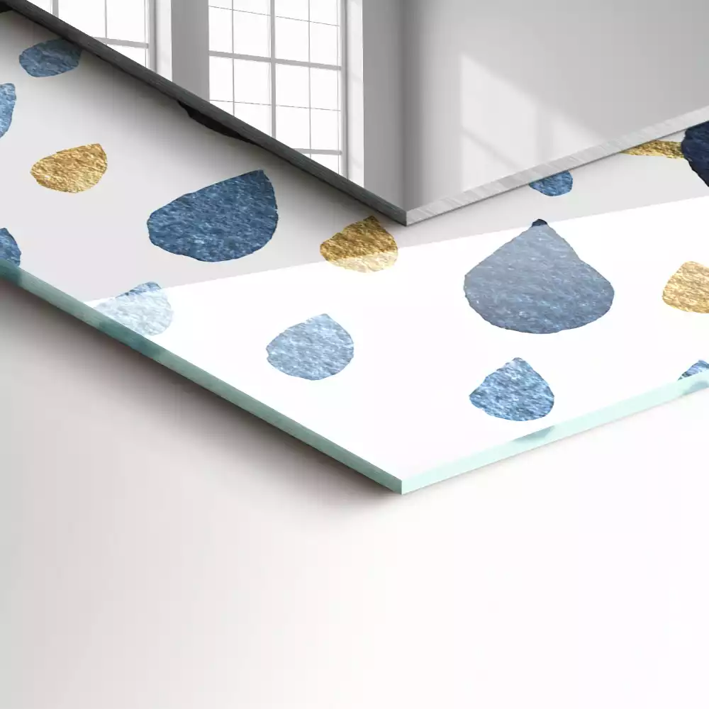 Lustro prostokątne z nadrukiem w abstrakcyjny wzór mandali