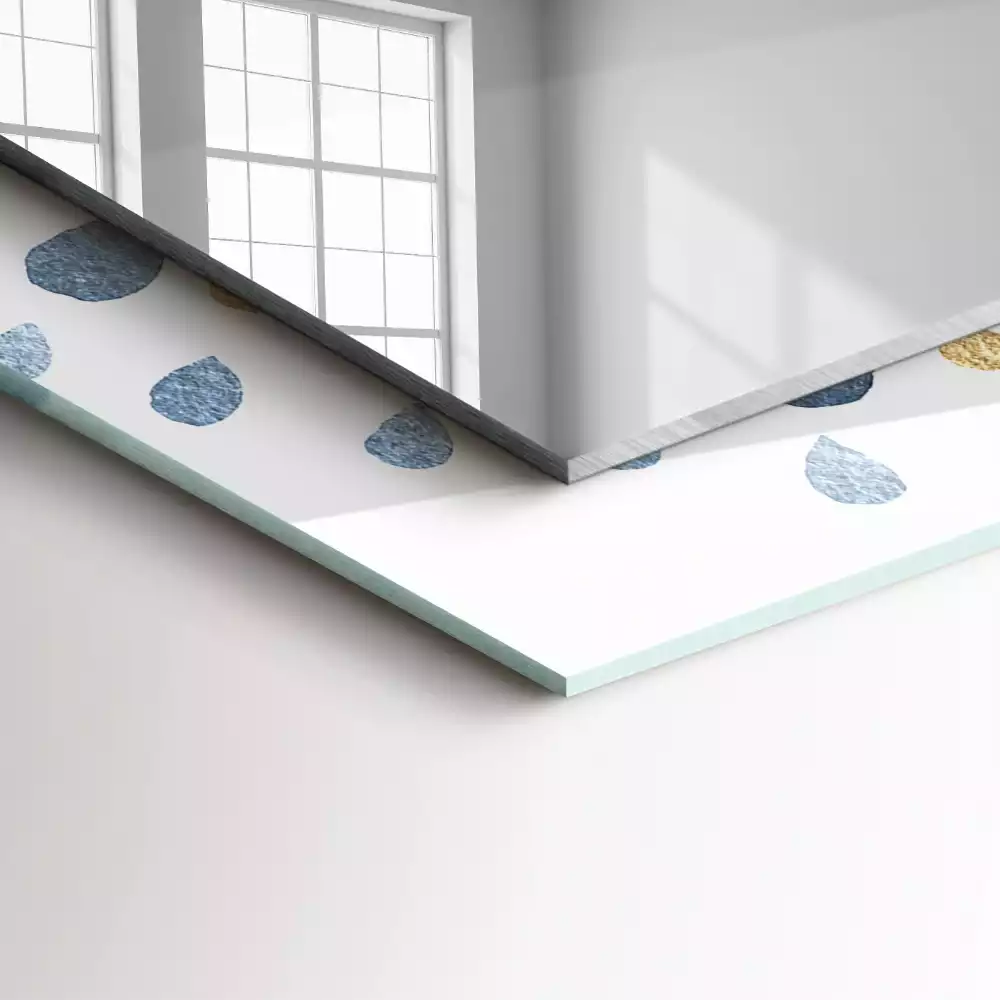 Lustro prostokątne z nadrukiem w abstrakcyjny wzór mandali