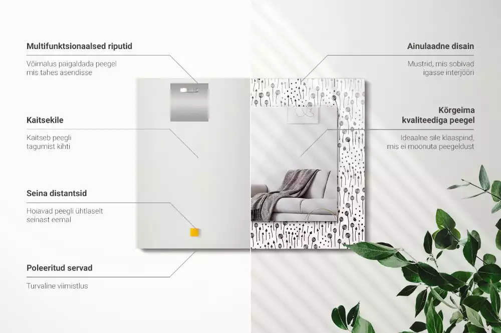 Lustro dekoracyjne prostokątne z nadrukiem "Minimalistyczna Natura"