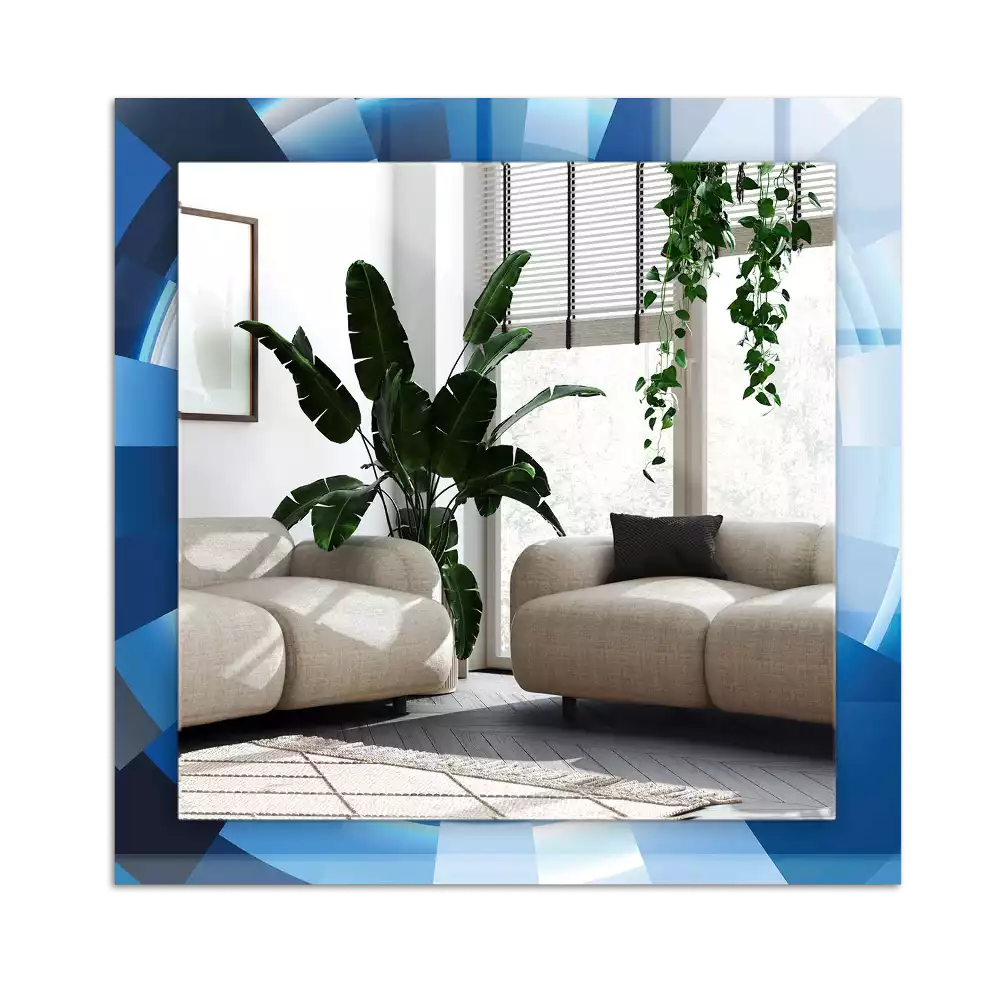 Lustro dekoracyjne z nadrukiem w motywie abstrakcyjnego tunelu, prostokątne