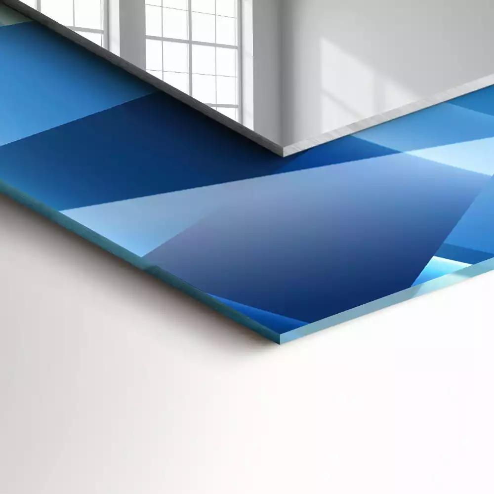 Lustro dekoracyjne z nadrukiem w motywie abstrakcyjnego tunelu, prostokątne