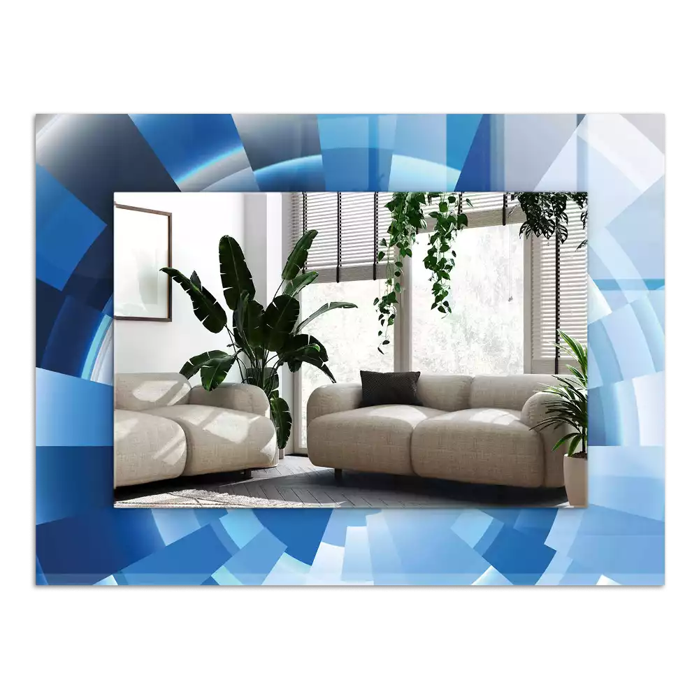 Lustro dekoracyjne z nadrukiem w motywie abstrakcyjnego tunelu, prostokątne