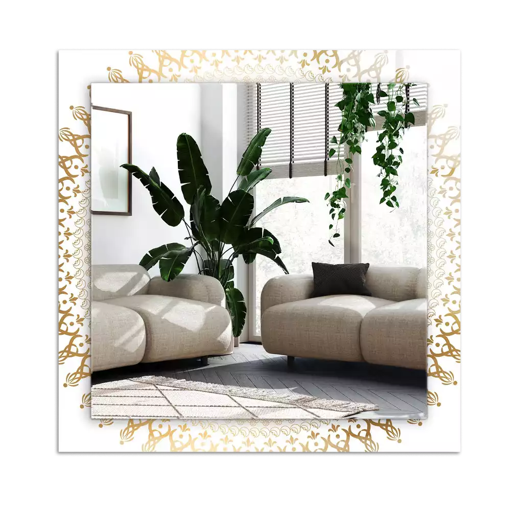 Lustro dekoracyjne prostokątne z motywem mandali