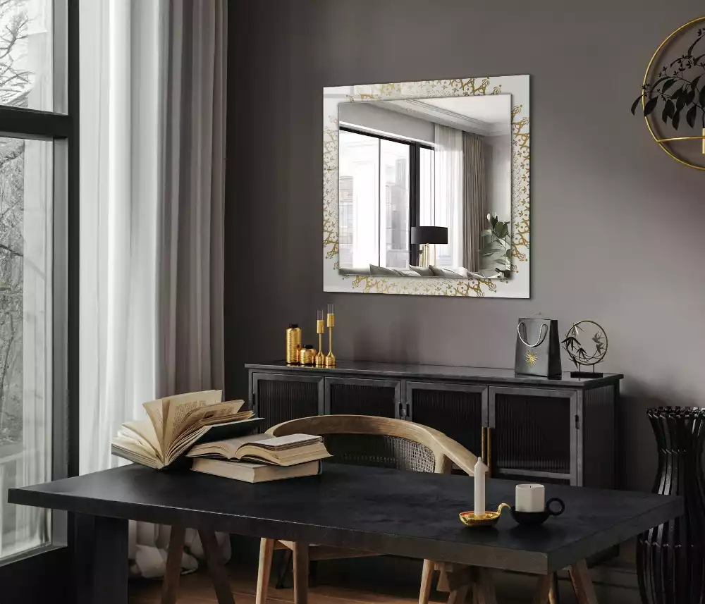 Lustro dekoracyjne prostokątne z motywem mandali