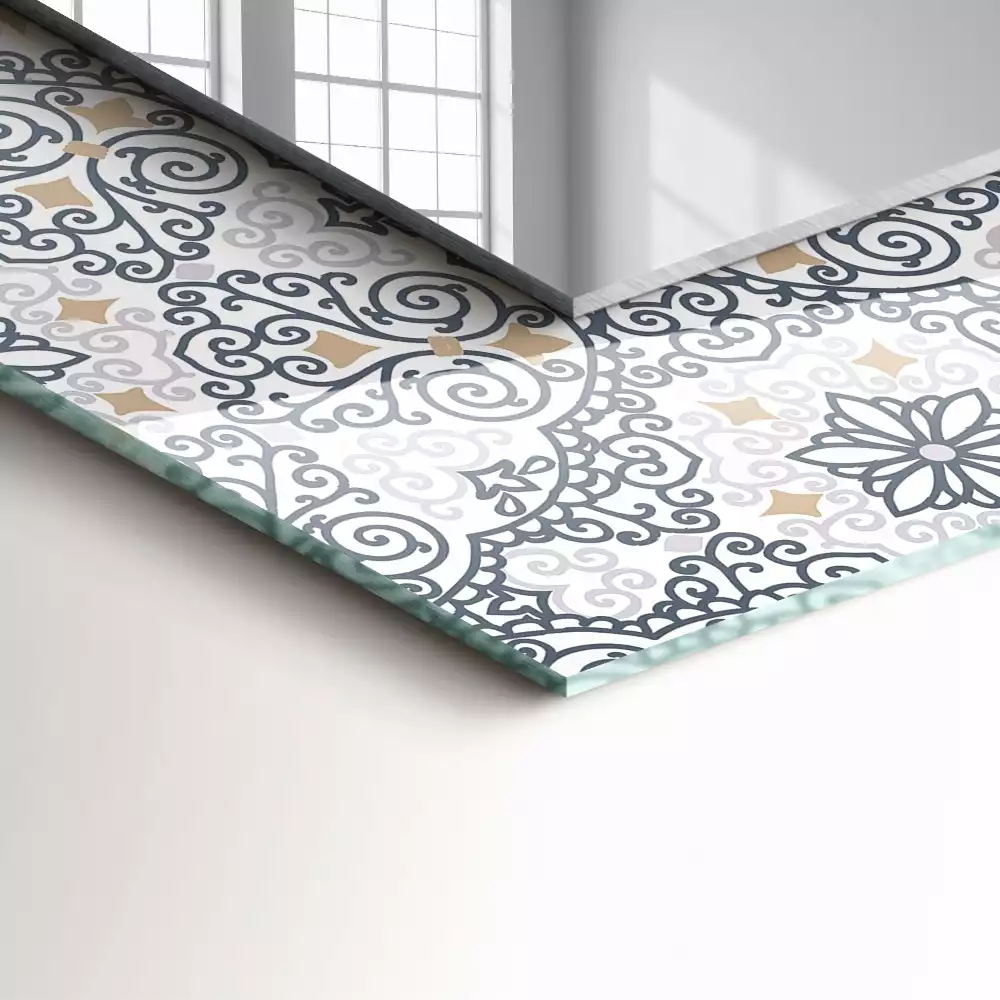 Lustro dekoracyjne prostokątne z ornamentowym wzorem