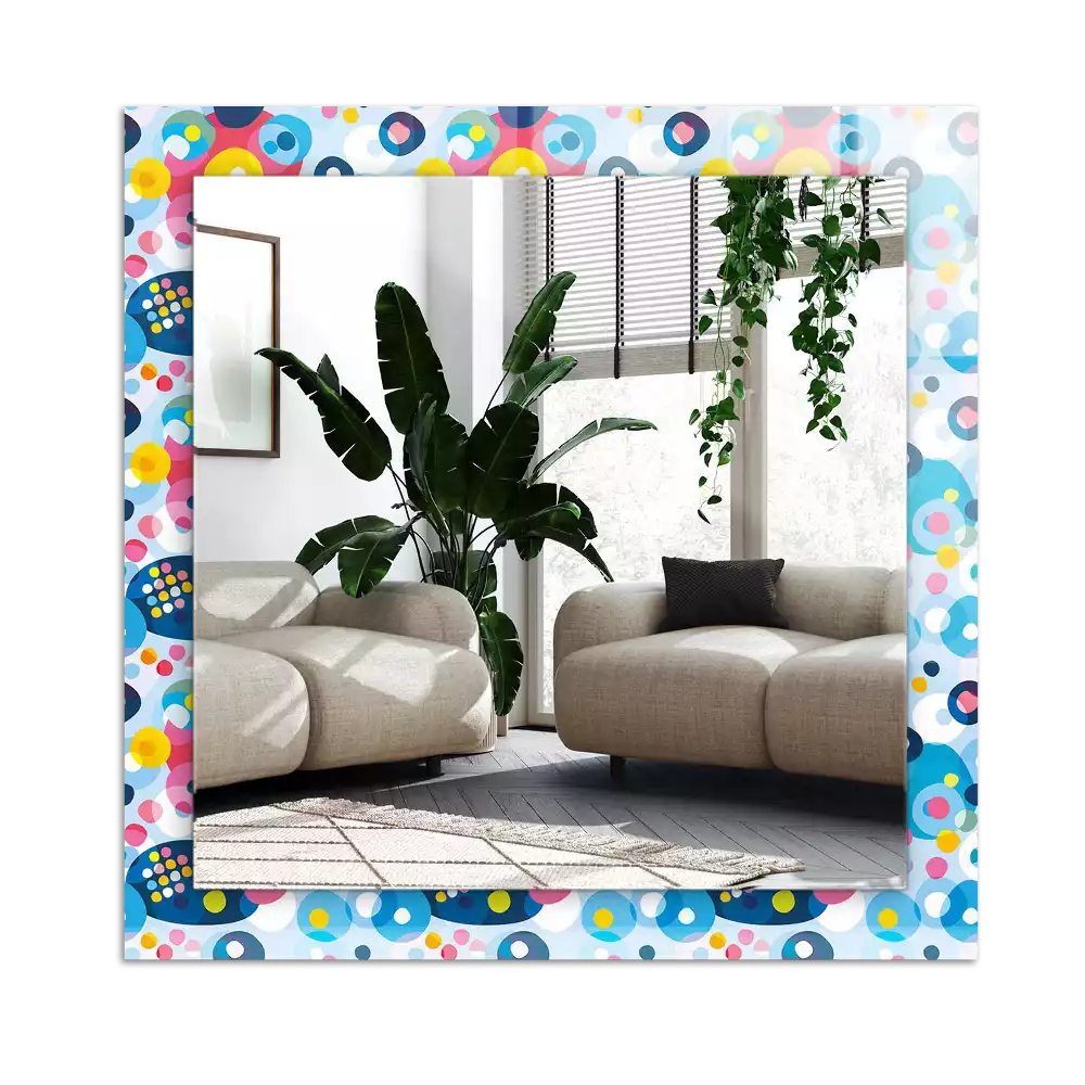 Lustro dekoracyjne z nadrukiem w kolorowe abstrakcyjne wzory