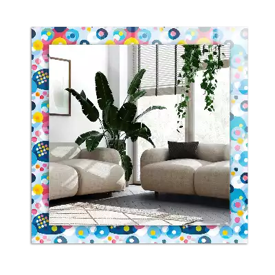 Lustro dekoracyjne z nadrukiem w kolorowe abstrakcyjne wzory