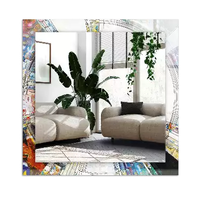 Lustro dekoracyjne prostokątne Abstrakcyjna mozaika okręgów