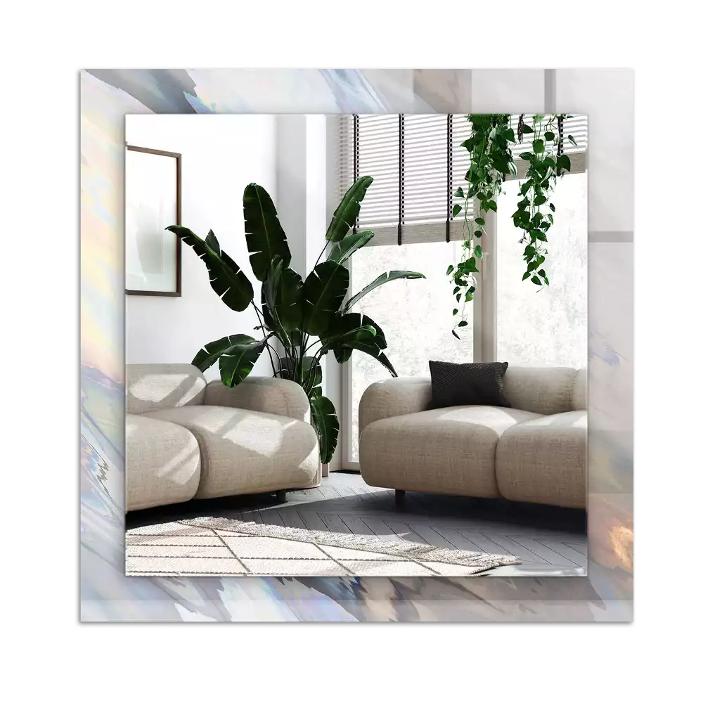 Lustro prostokątne z nadrukiem abstrakcyjnych, kolorowych wzorów