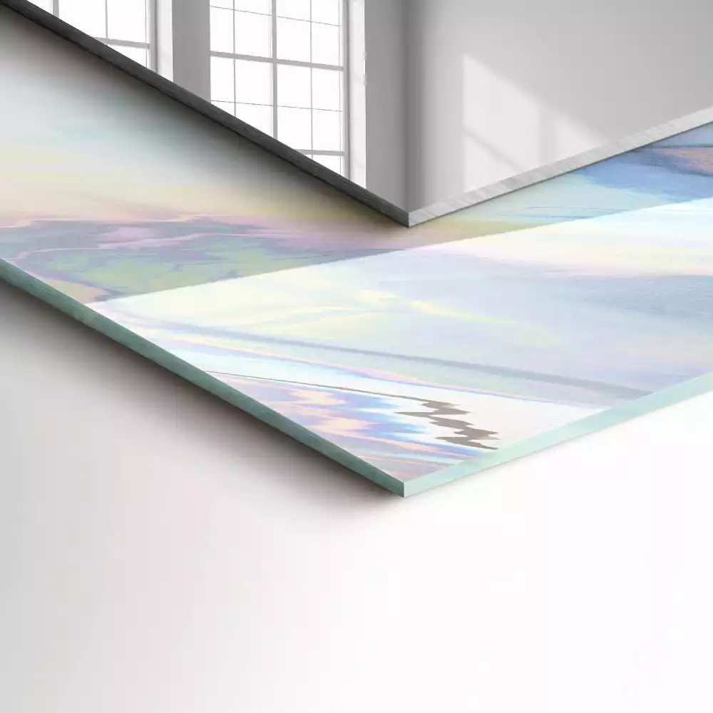 Lustro prostokątne z nadrukiem abstrakcyjnych, kolorowych wzorów