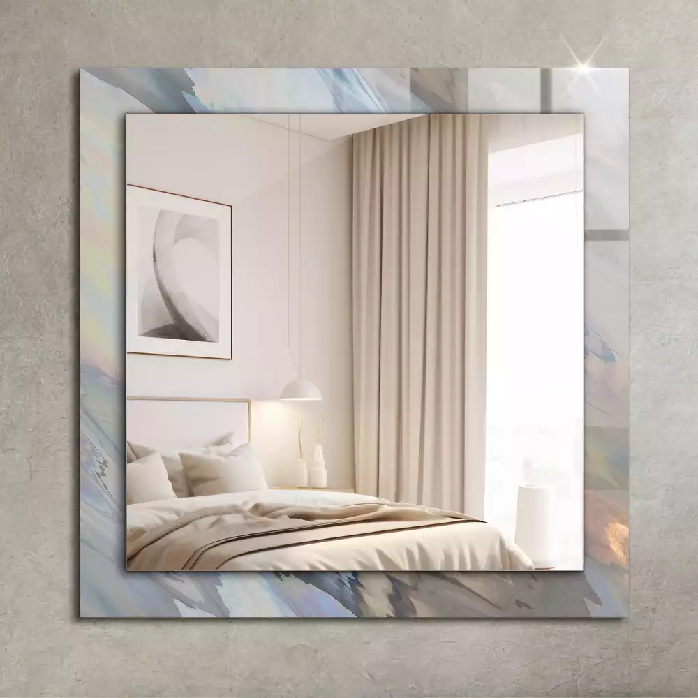 Lustro prostokątne z nadrukiem abstrakcyjnych, kolorowych wzorów