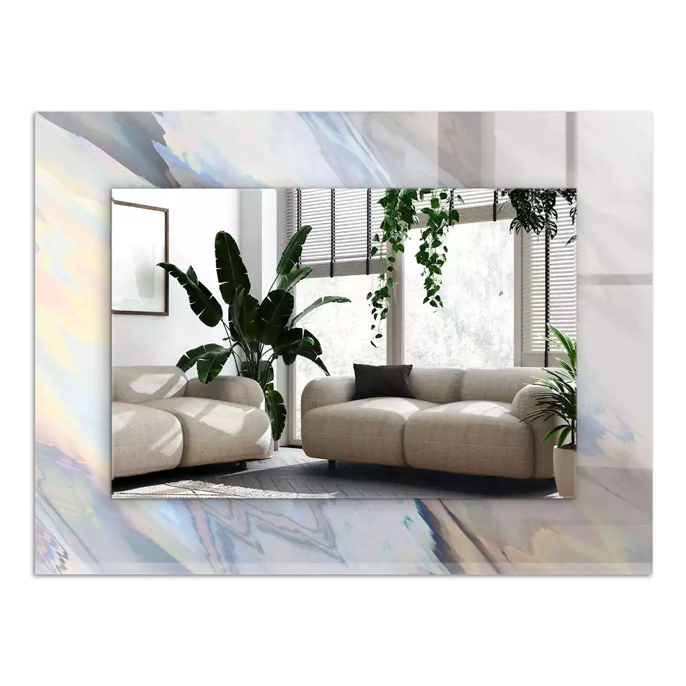 Lustro prostokątne z nadrukiem abstrakcyjnych, kolorowych wzorów