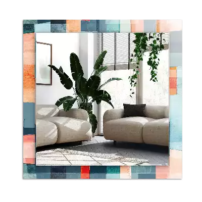 Lustro dekoracyjne w motywie kolorowych abstrakcyjnych prostokątów